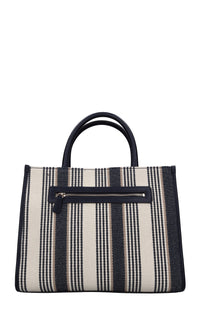 Borsa in ecopelle e tessuto 