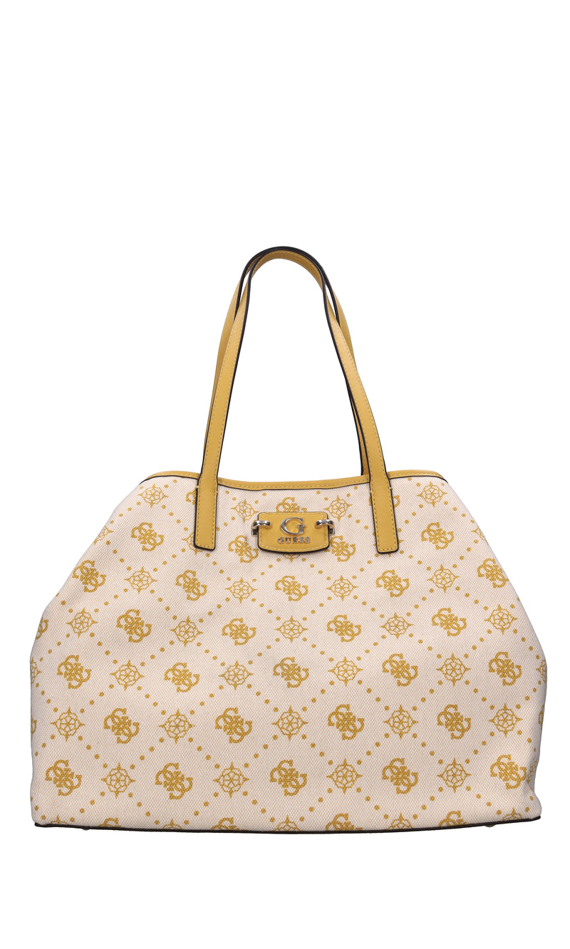 Borsa in ecopelle e tessuto 