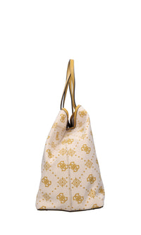 Borsa in ecopelle e tessuto 