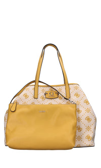 Borsa in ecopelle e tessuto 