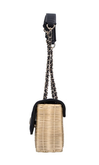 Borsa in ecopelle e midollino 