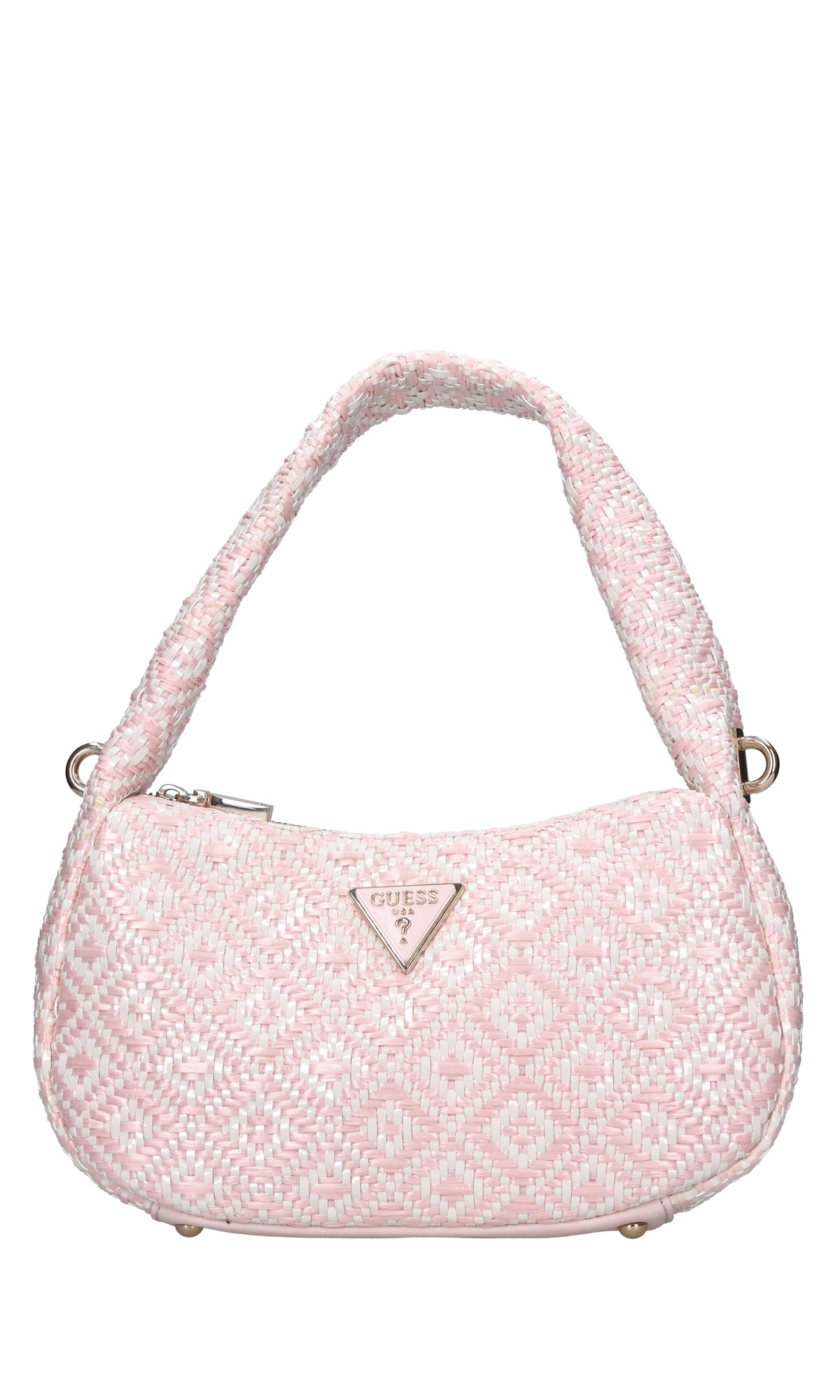 Borsa in ecopelle e rafia intrecciata 