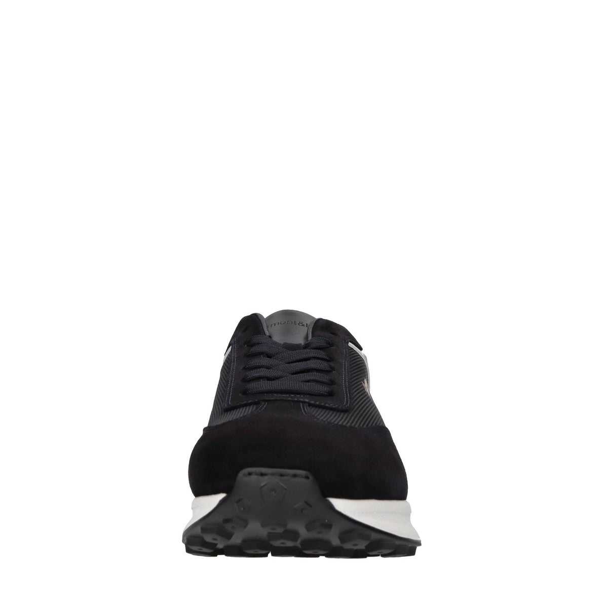 Sneakers in pelle e tessuto. 
