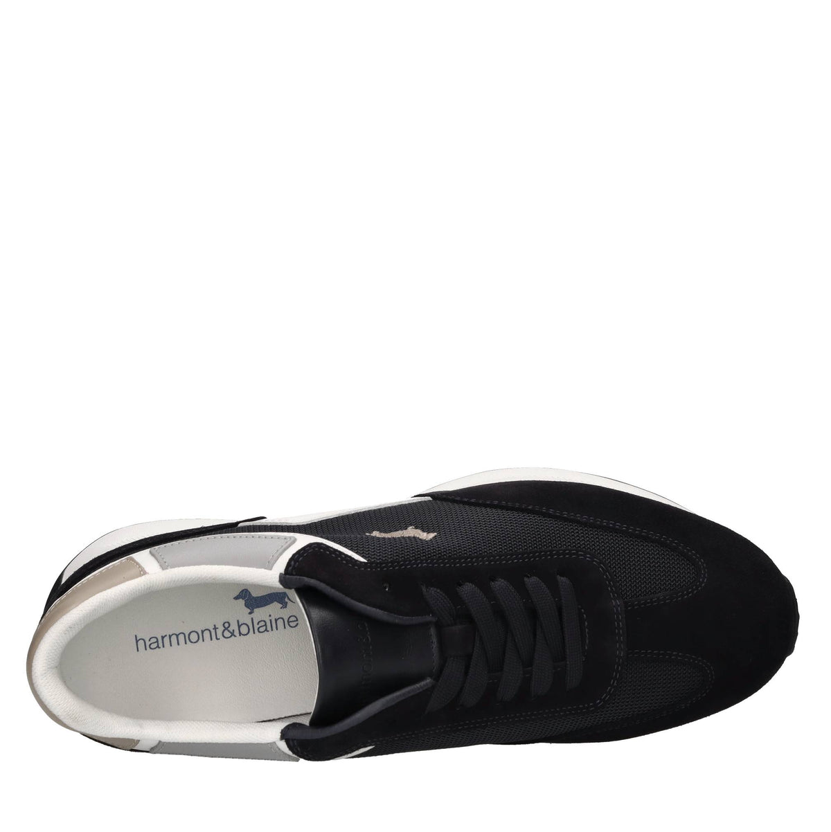 Sneakers in pelle e tessuto. 