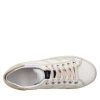 Sneakers in pelle e tessuto 