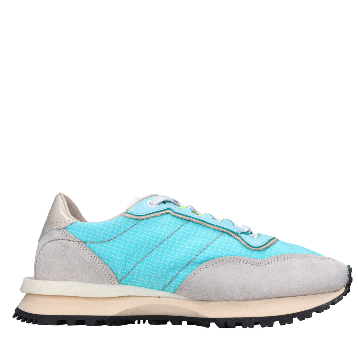 Sneakers in pelle e tessuto 