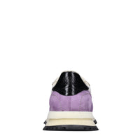 Sneakers in pelle e tessuto 