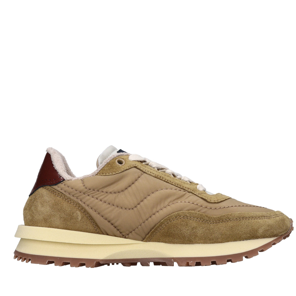 Sneakers in pelle e tessuto 