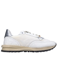 Sneakers in pelle e tessuto 