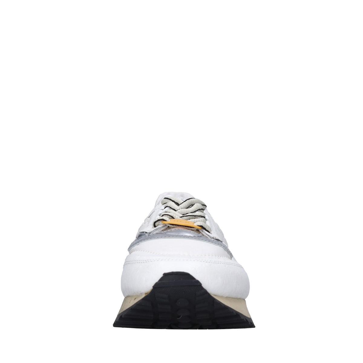 Sneakers in pelle e tessuto 