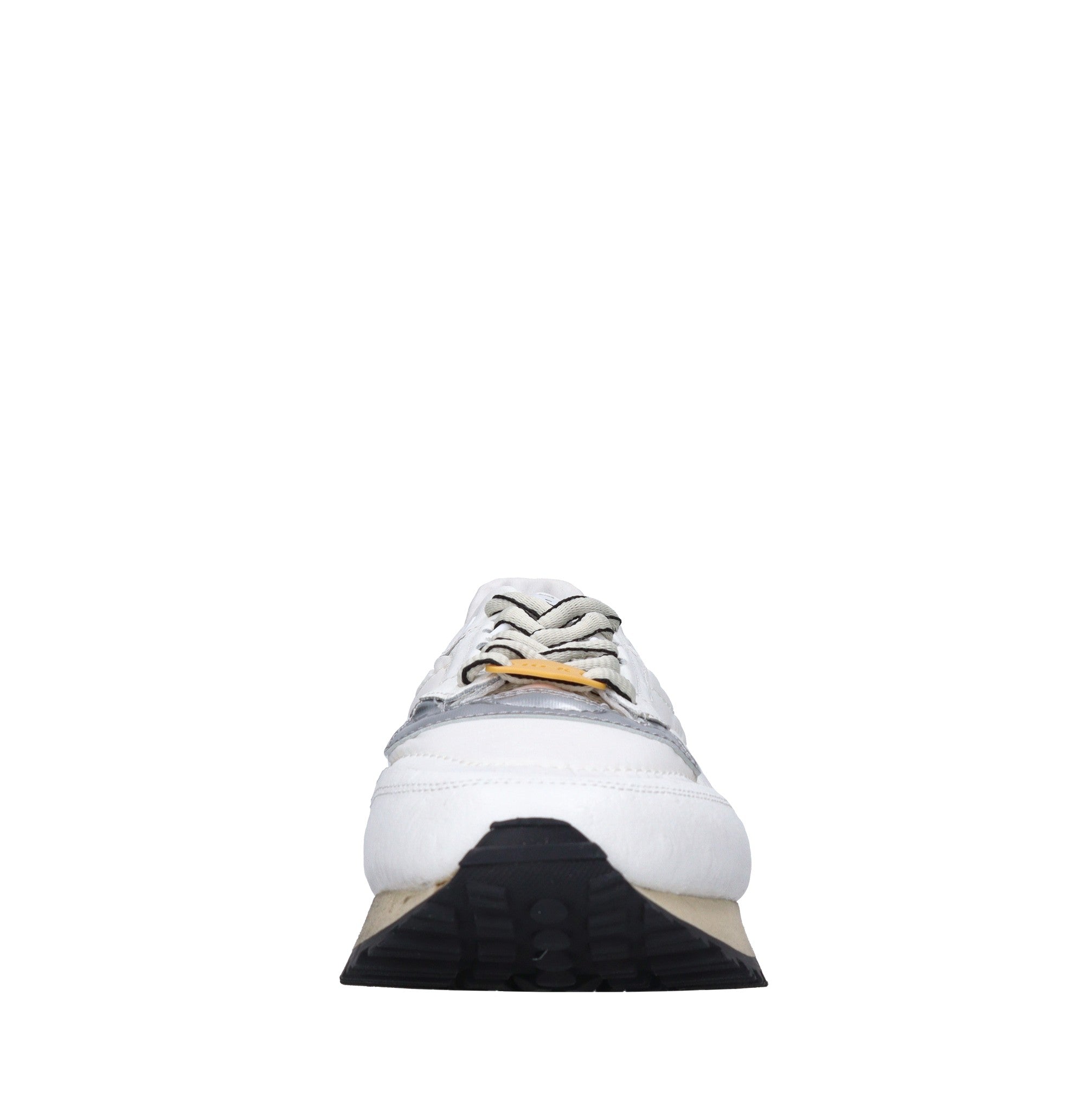 Sneakers in pelle e tessuto 