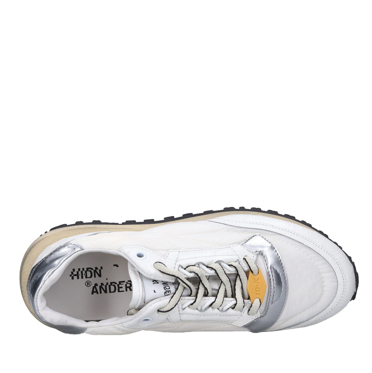 Sneakers in pelle e tessuto 