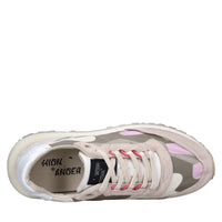 Sneakers in pelle e tessuto 