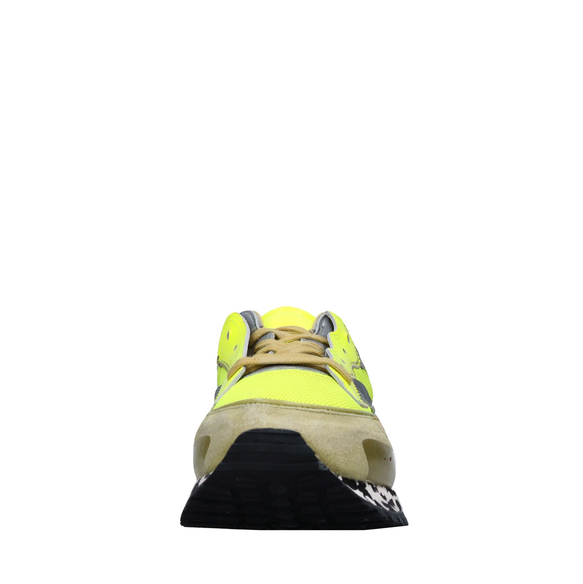 Sneakers in pelle e tessuto 