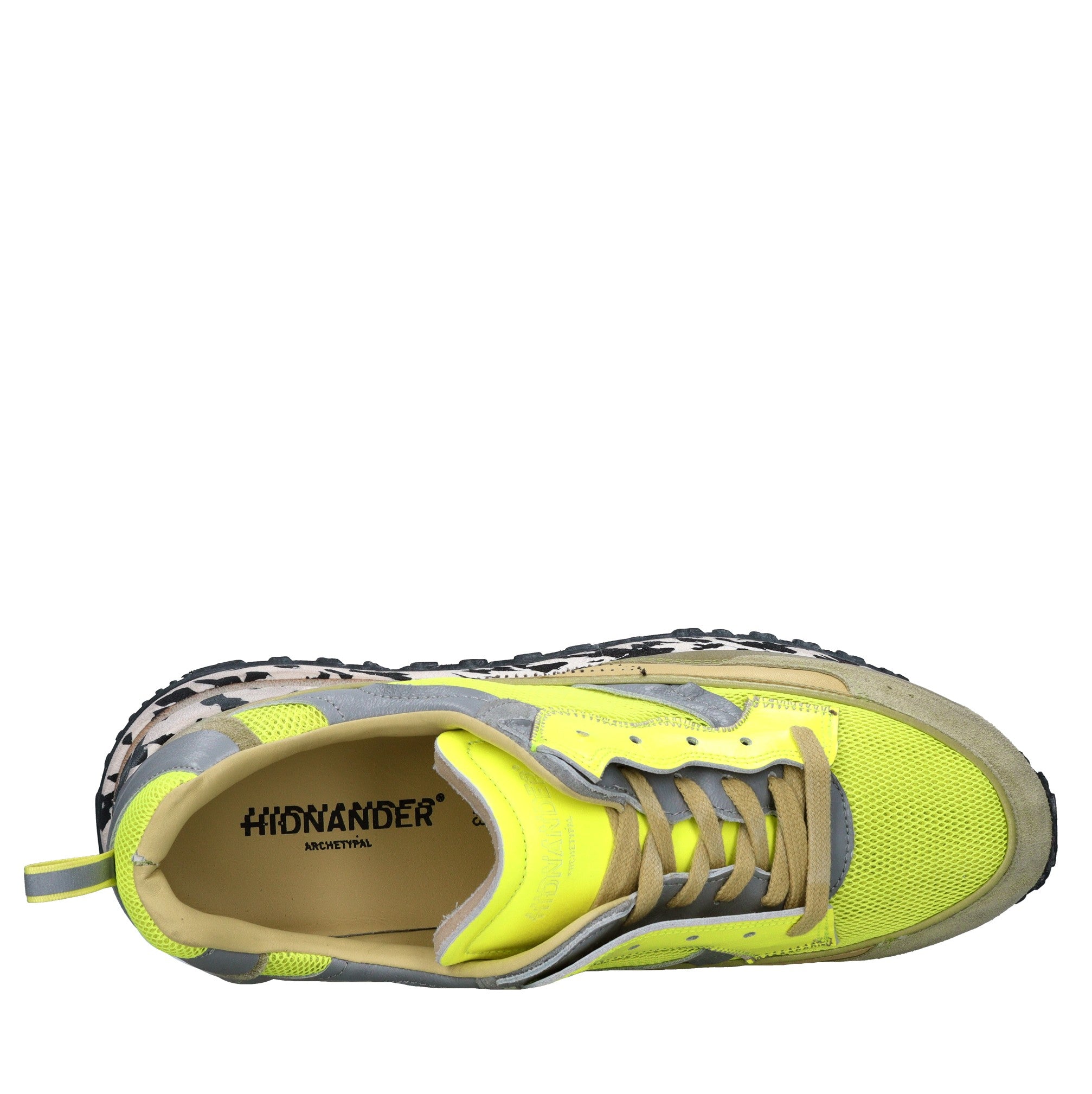 Sneakers in pelle e tessuto 