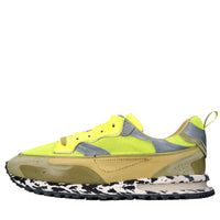 Sneakers in pelle e tessuto 