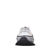 Sneakers in pelle e tessuto 