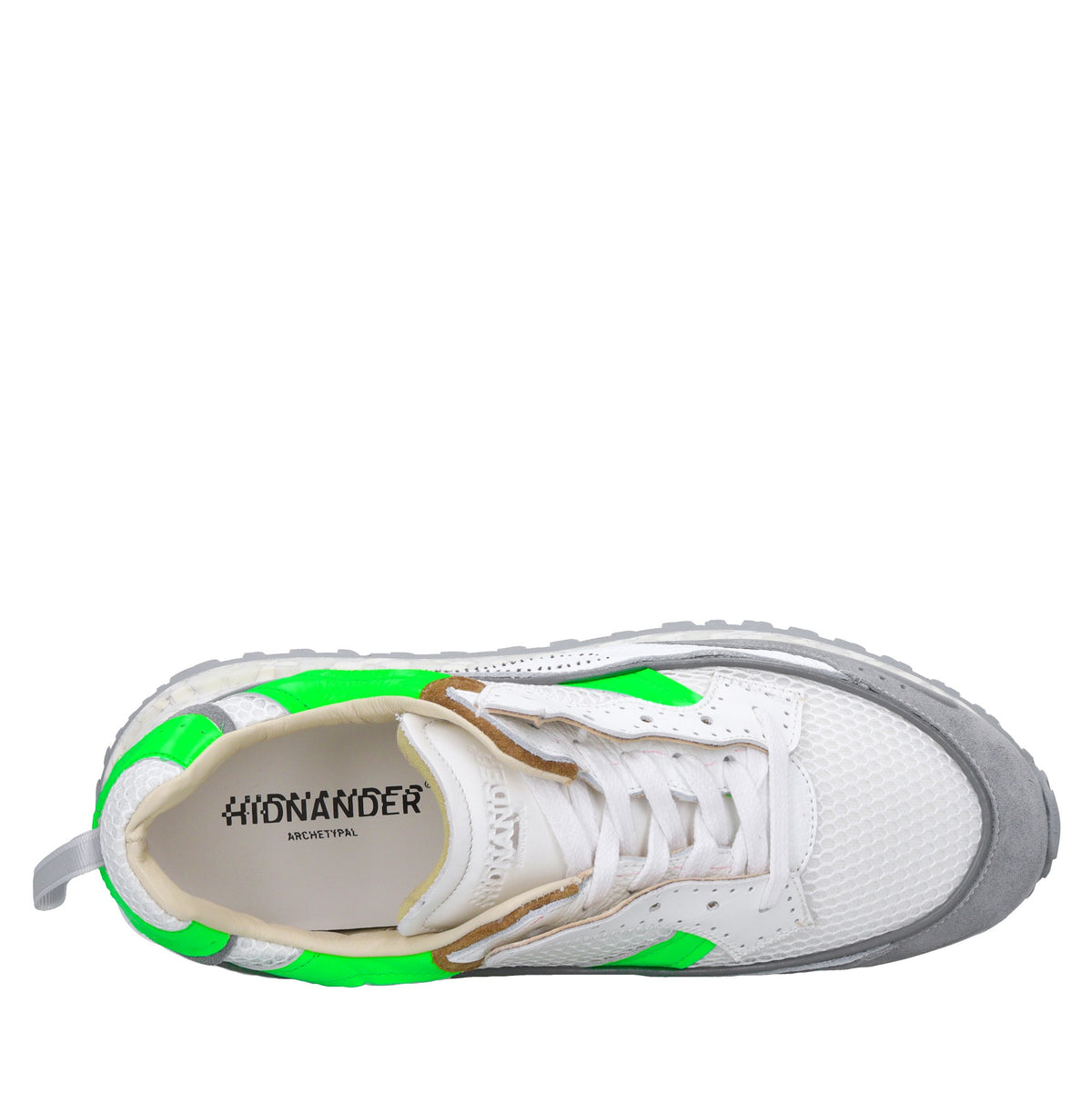 Sneakers in pelle e tessuto 