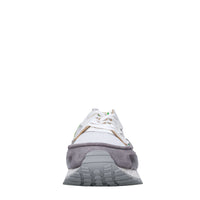 Sneakers in pelle e tessuto 