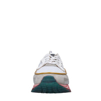 Sneakers in pelle e tessuto 