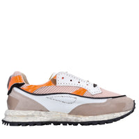 Sneakers in pelle e tessuto 