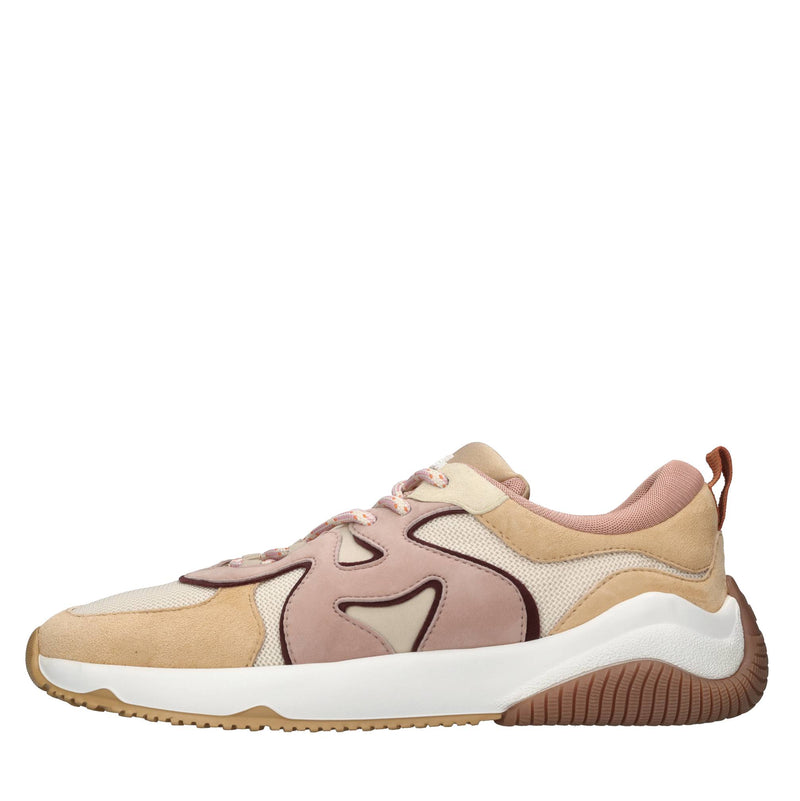 Sneakers in camoscio e tessuto 
