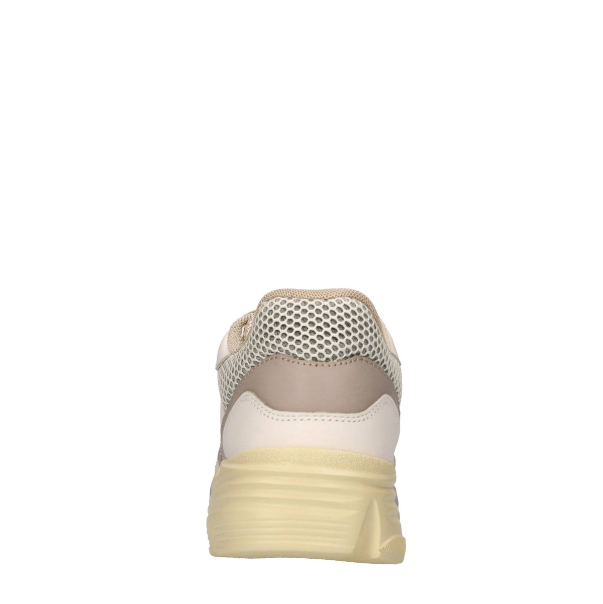 Sneakers in pelle e rete in tessuto 