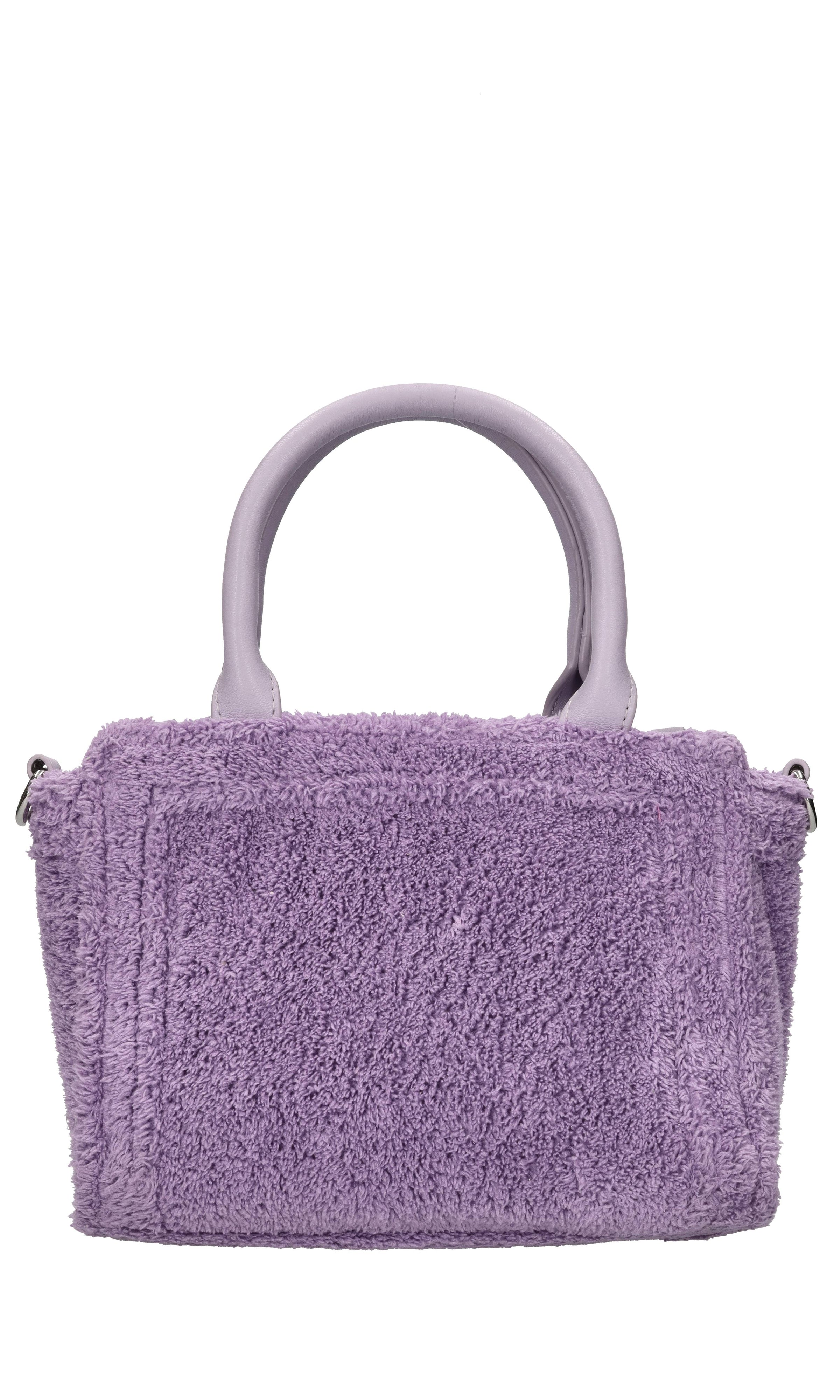 Borsa in ecopelle e tessuto 
