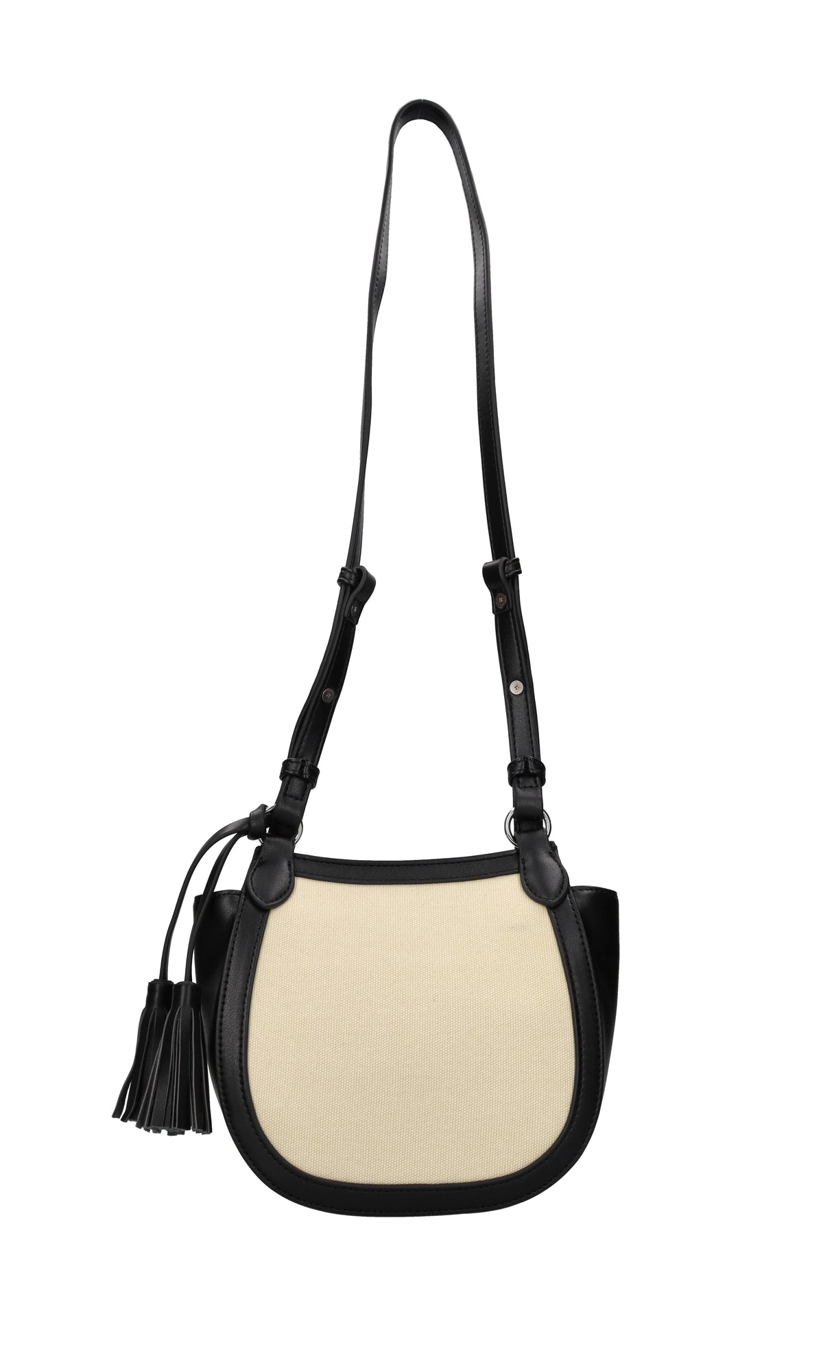 Borsa in ecopelle e tessuto 