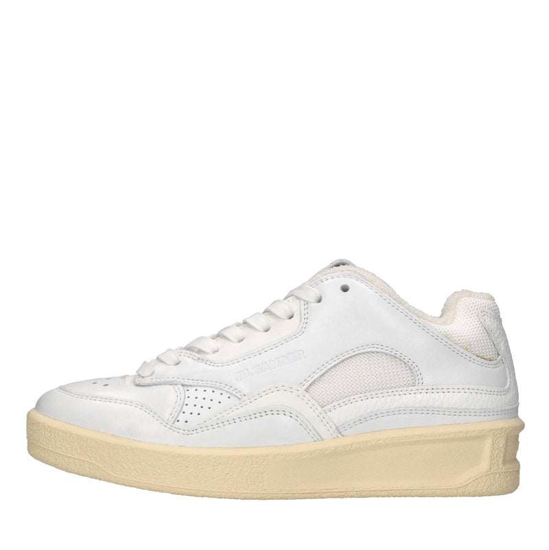 Sneakers in pelle e tessuto 