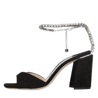 Sandali in camoscio e strass 