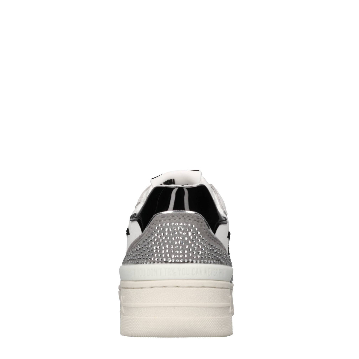 Sneakers in pelle ecopelle e strass 