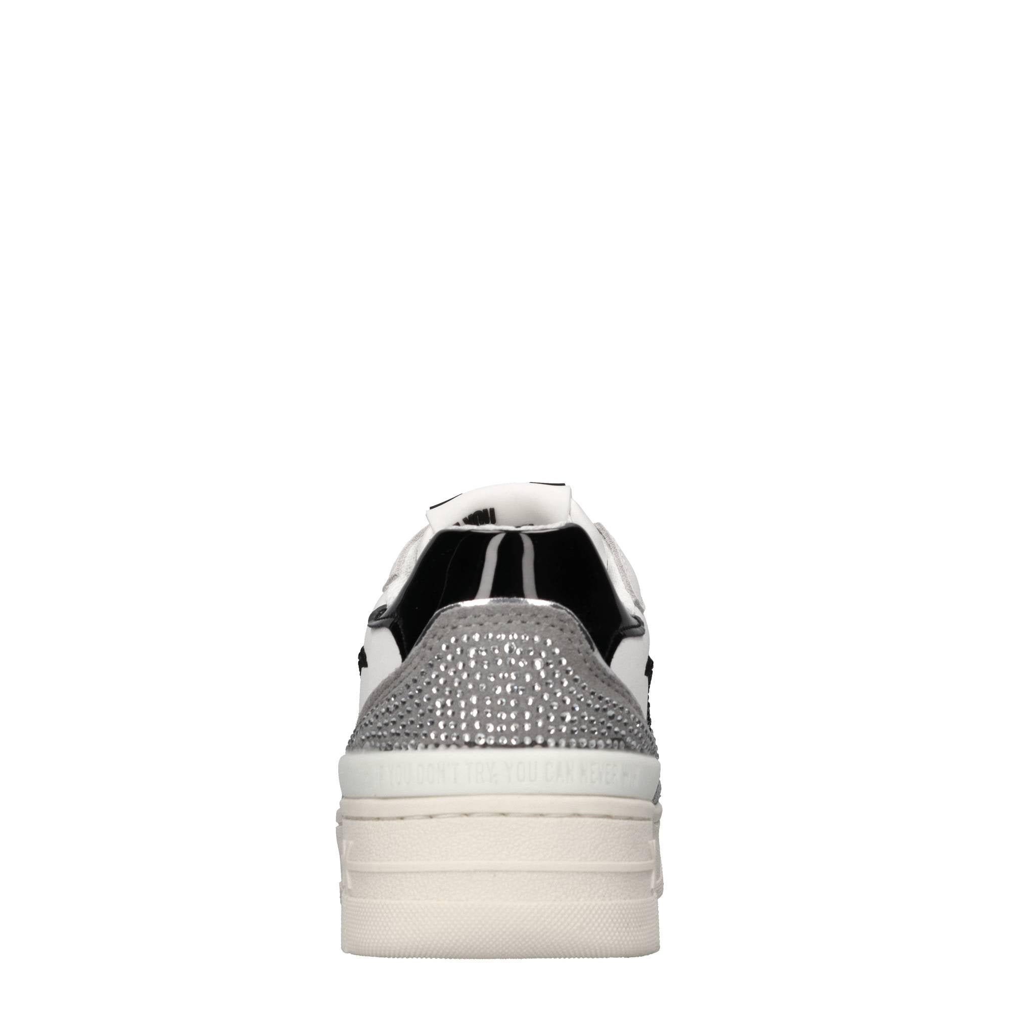 Sneakers in pelle ecopelle e strass 