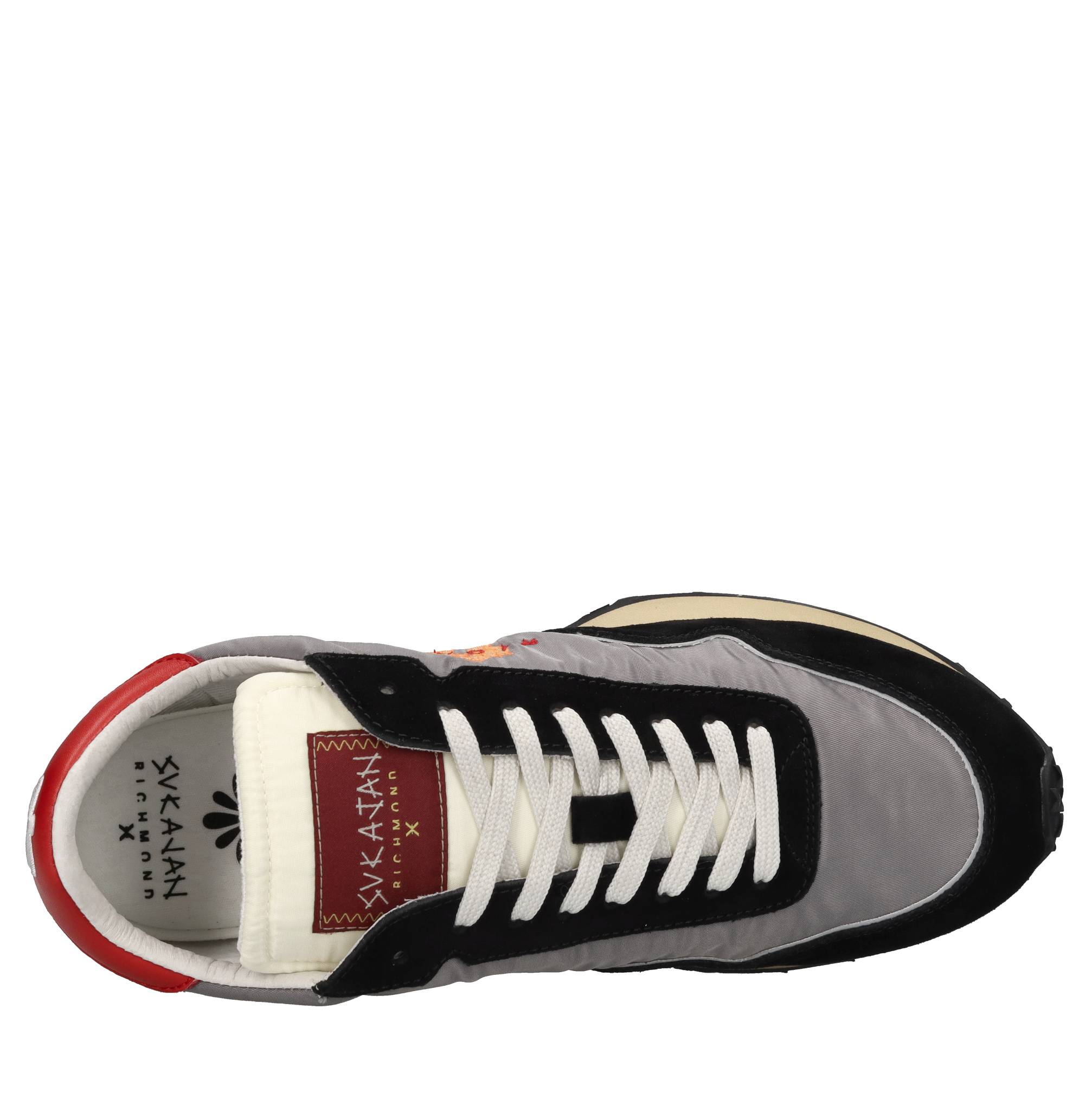 Sneakers in tessuto e camoscio 