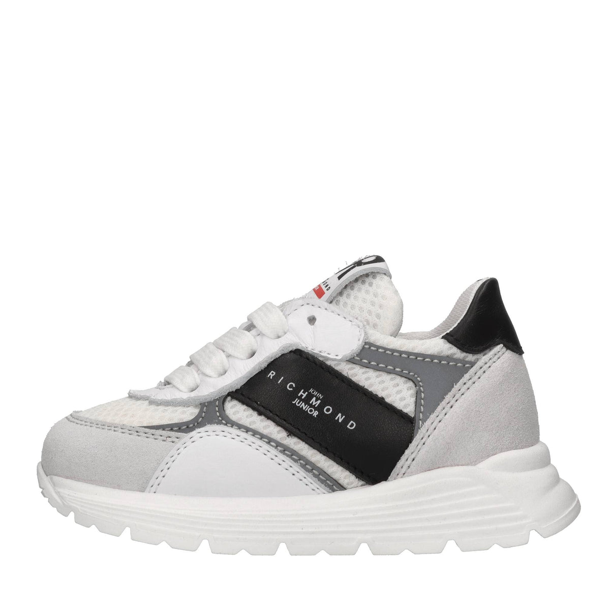 Sneakers in pelle e tessuto 