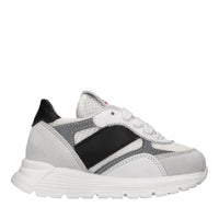 Sneakers in pelle e tessuto 
