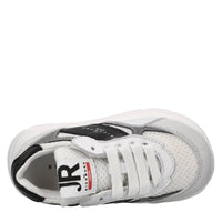 Sneakers in pelle e tessuto 