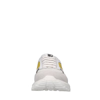 Sneakers in pelle e tessuto 