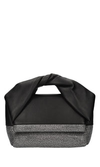 Borsa Twister in pelle e strass 
