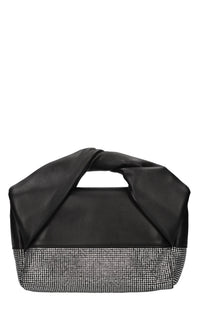 Borsa Twister in pelle e strass 