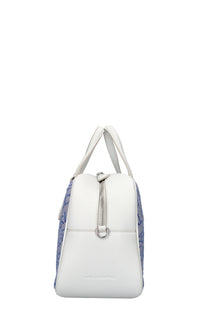 Borsa in ecopelle e tessuto 