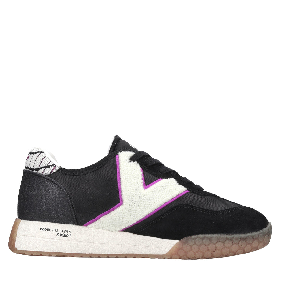 Sneakers in camoscio, tessuto e gomma 