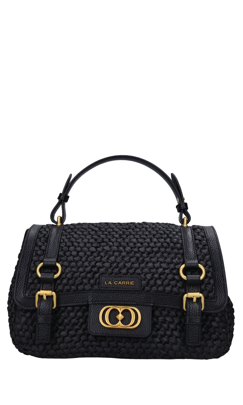 Borsa Atena in pelle e rafia 