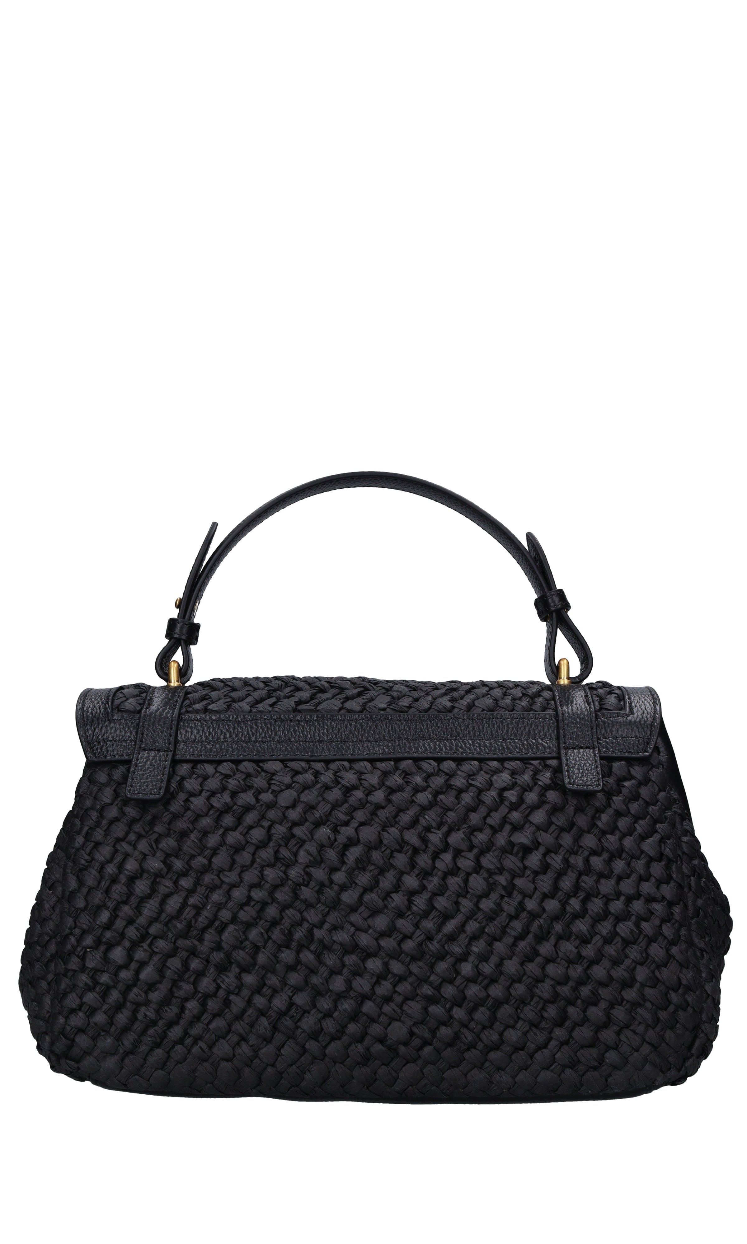 Borsa Atena in pelle e rafia 