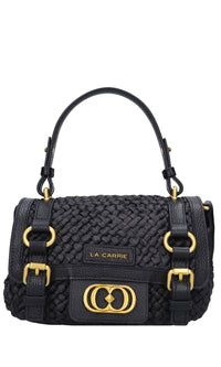 Borsa Atena in rafia e pelle 