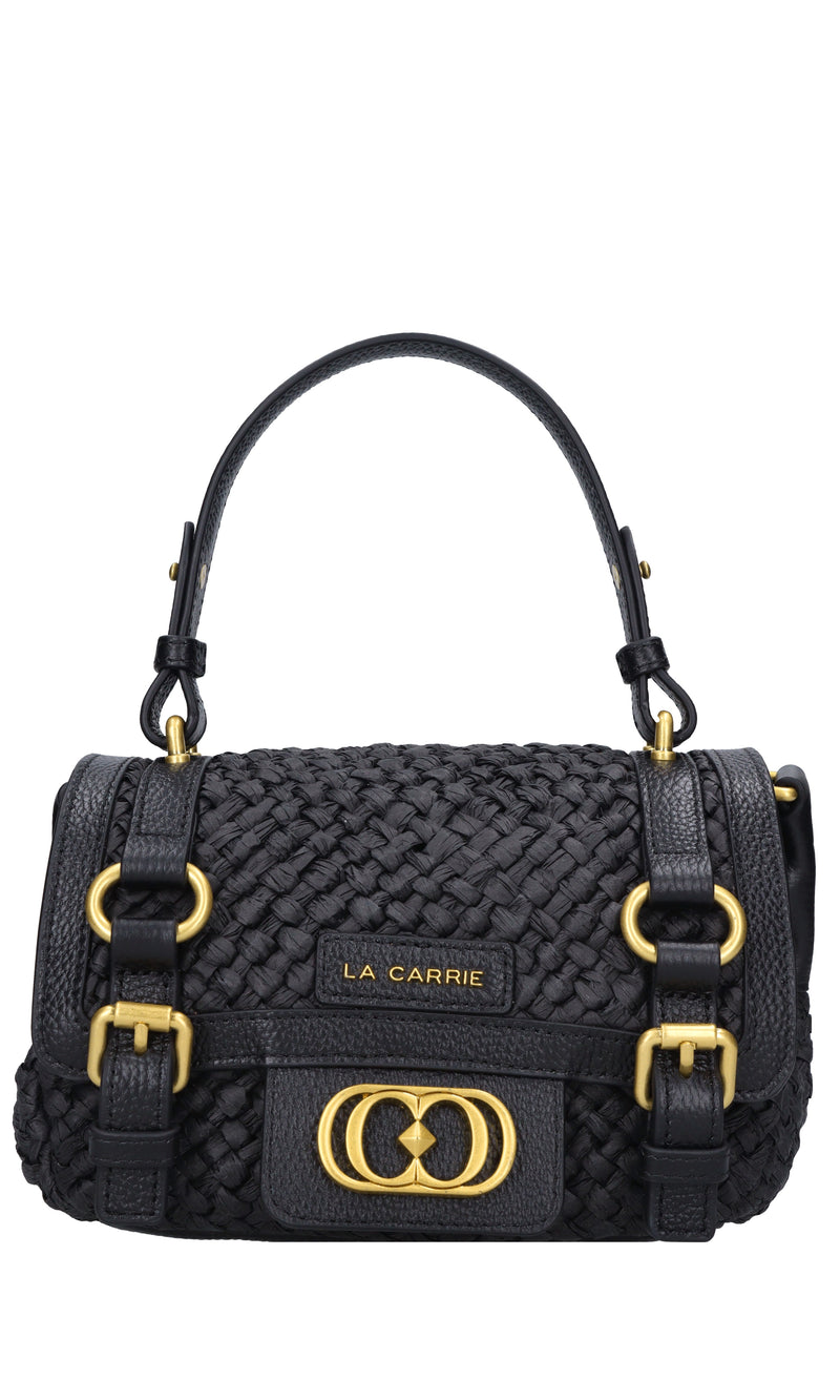 Borsa Atena in rafia e pelle 