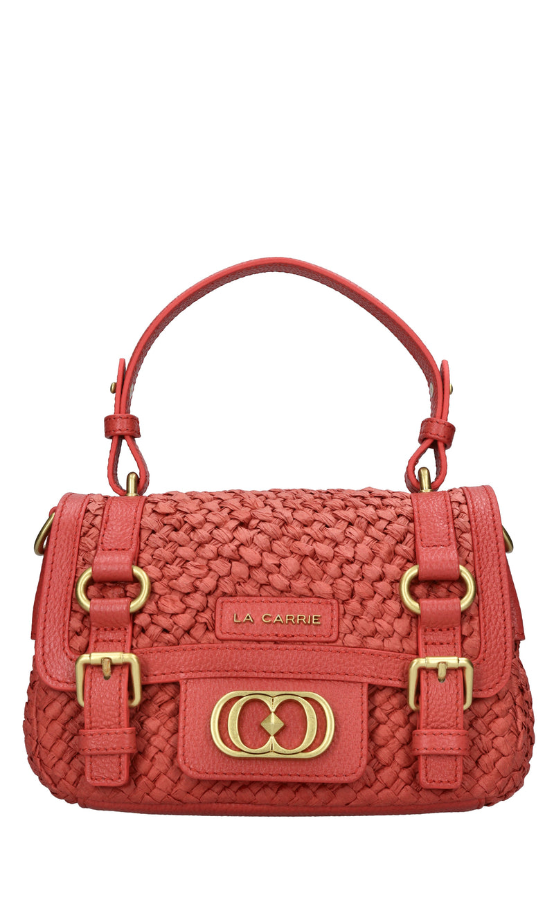 Borsa Atena in rafia e pelle 