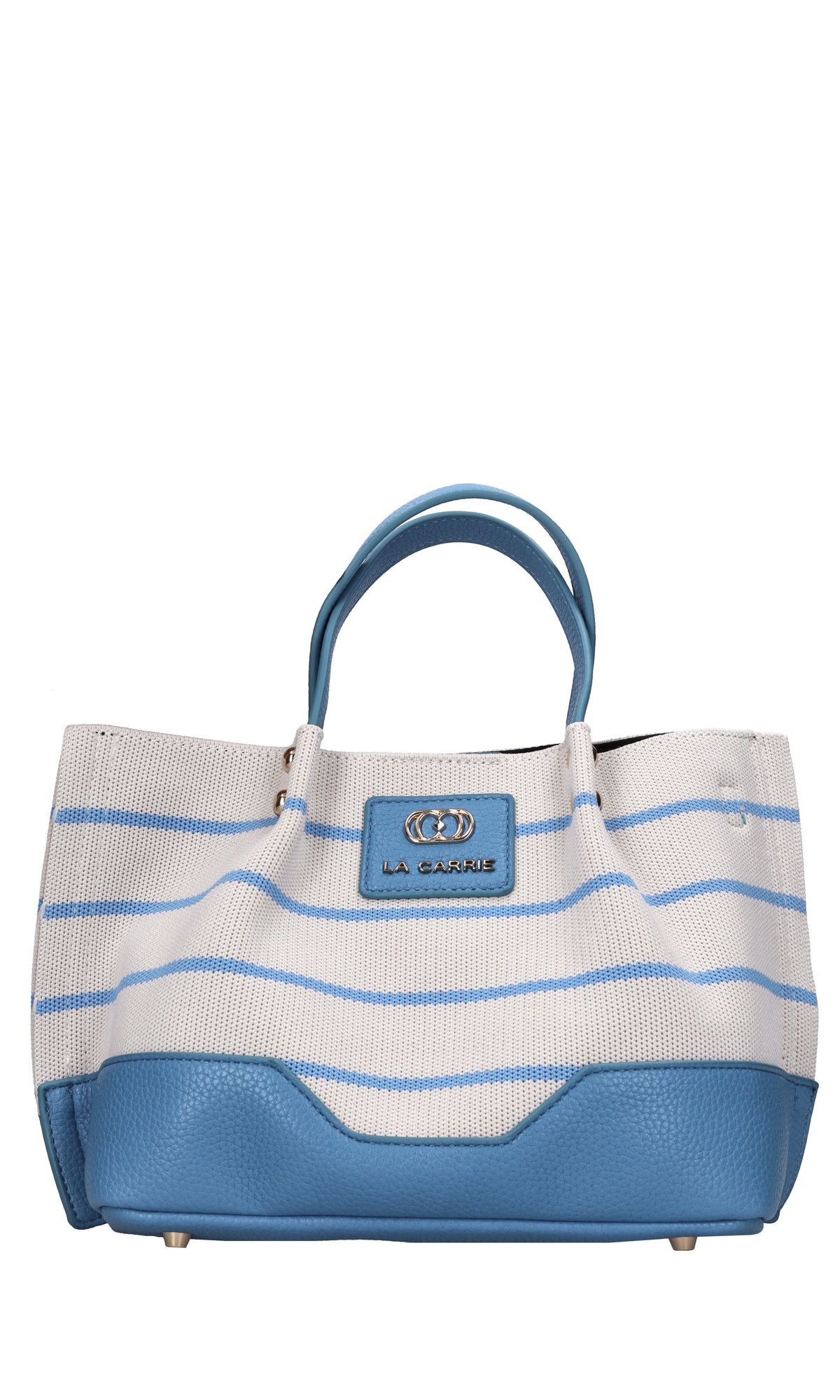 Borsa Stripes in tessuto ed ecopelle 