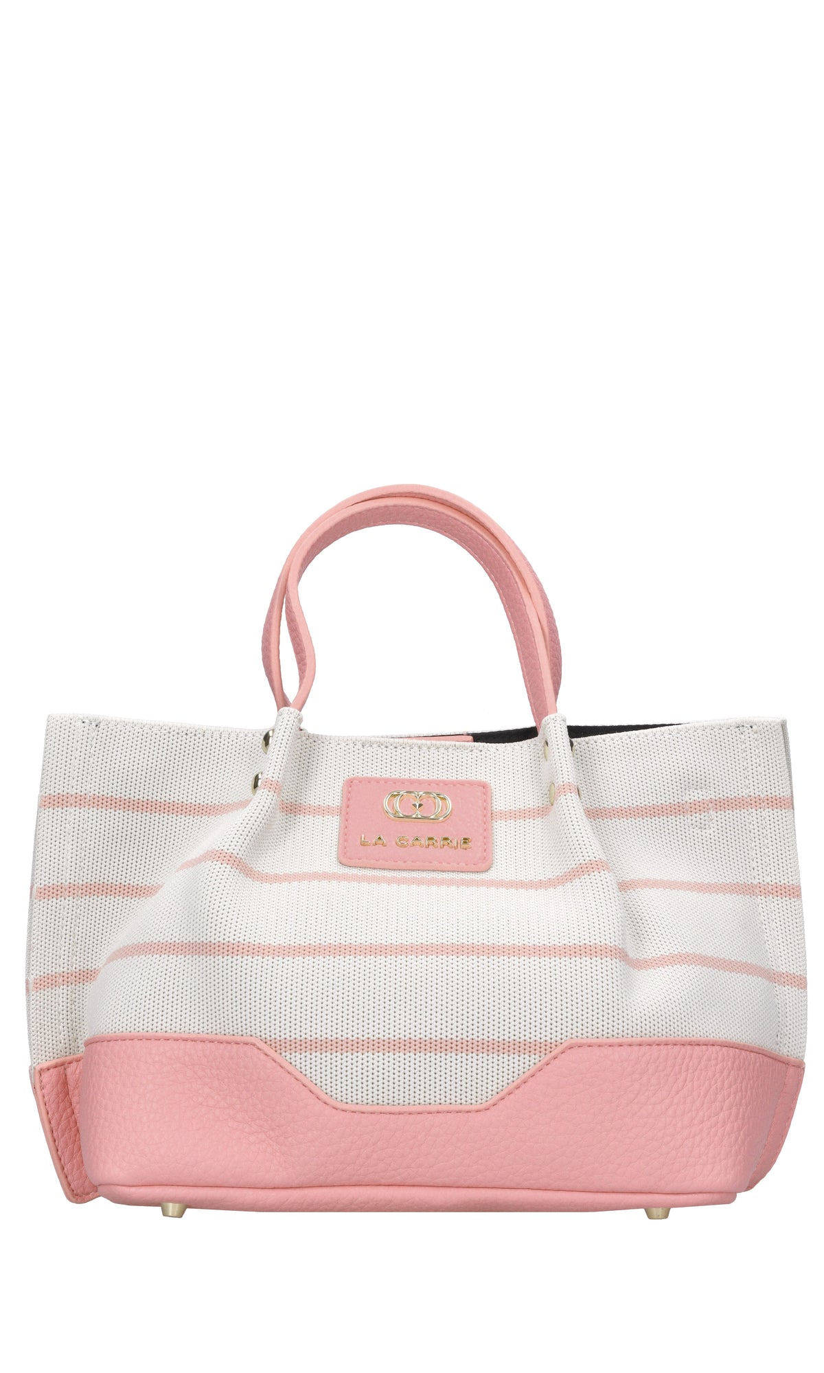 Borsa Stripes in tessuto ed ecopelle 