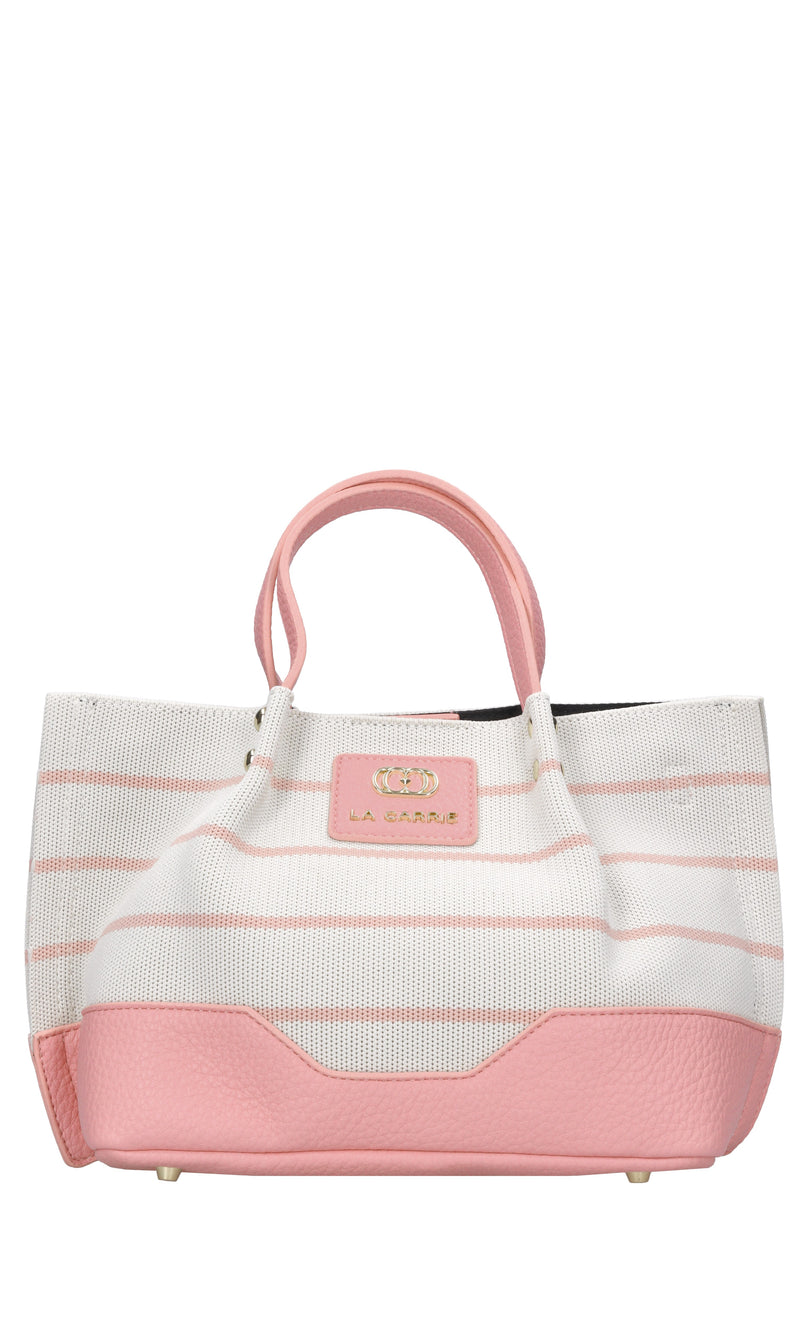 Borsa Stripes in tessuto ed ecopelle 